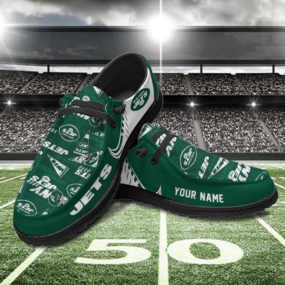 Healalio New York Jets Lace Up Loafers 2026