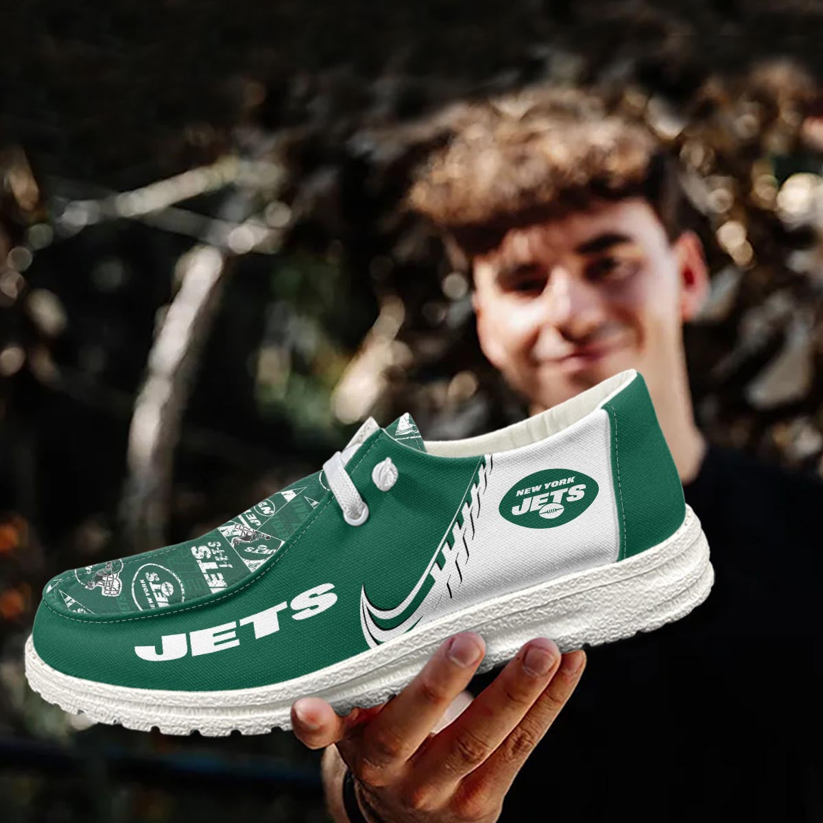 Healalio New York Jets Lace Up Loafers 2026