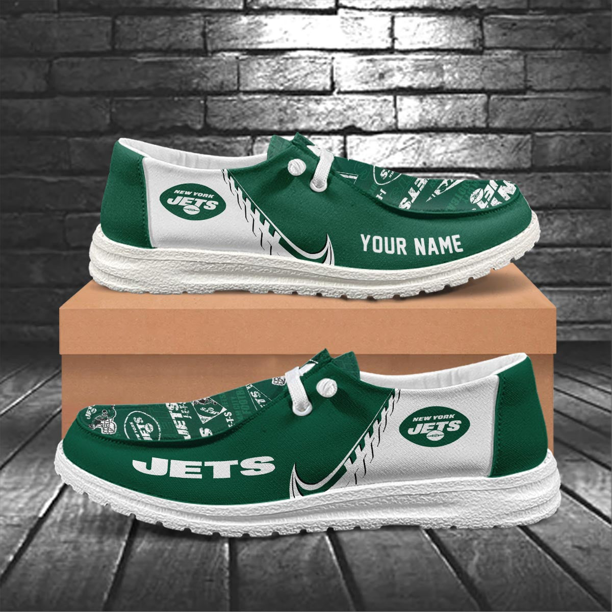 Healalio New York Jets Lace Up Loafers 2026