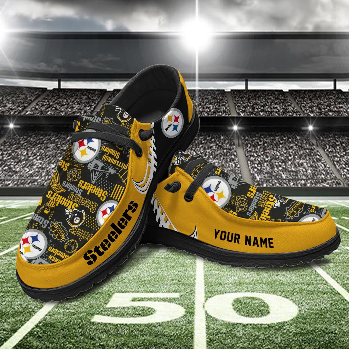 Healalio Pittsburgh Steelers Lace Up Loafers 2026