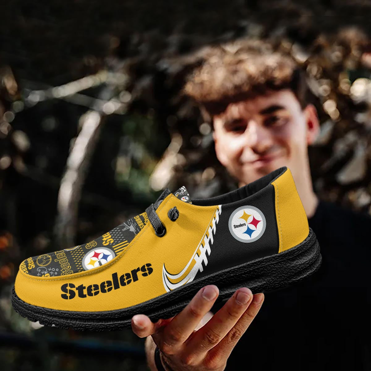 Healalio Pittsburgh Steelers Lace Up Loafers 2026