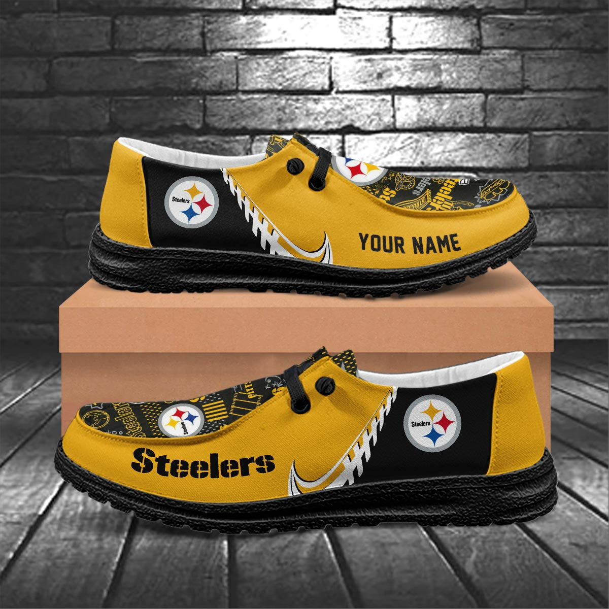 Healalio Pittsburgh Steelers Lace Up Loafers 2026