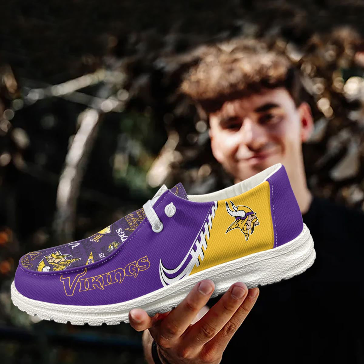 Healalio Minnesota Vikings Lace Up Loafers 2026