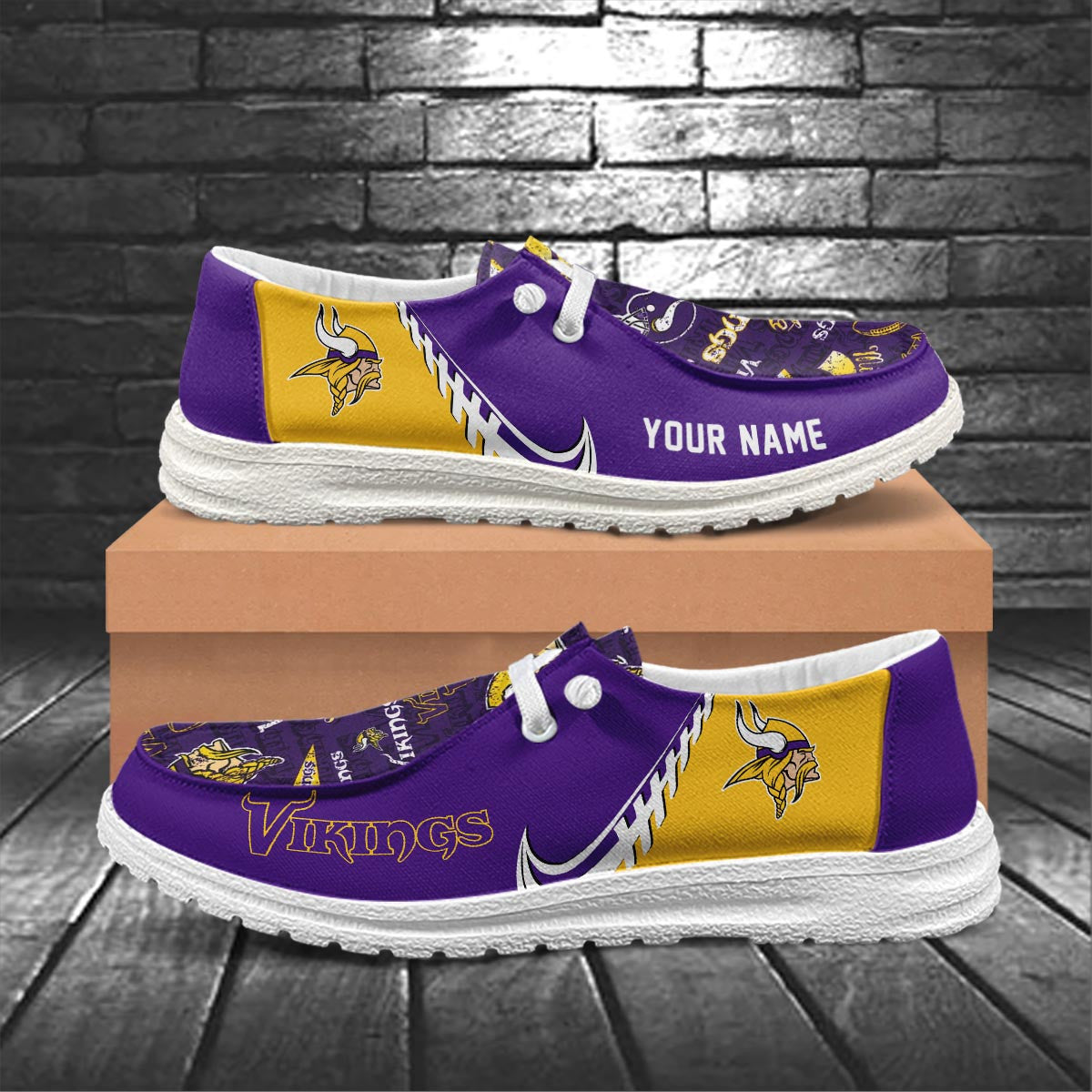 Healalio Minnesota Vikings Lace Up Loafers 2026