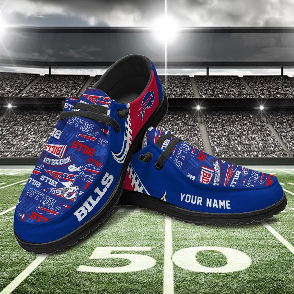 Healalio Buffalo Bills Lace Up Loafers 2026