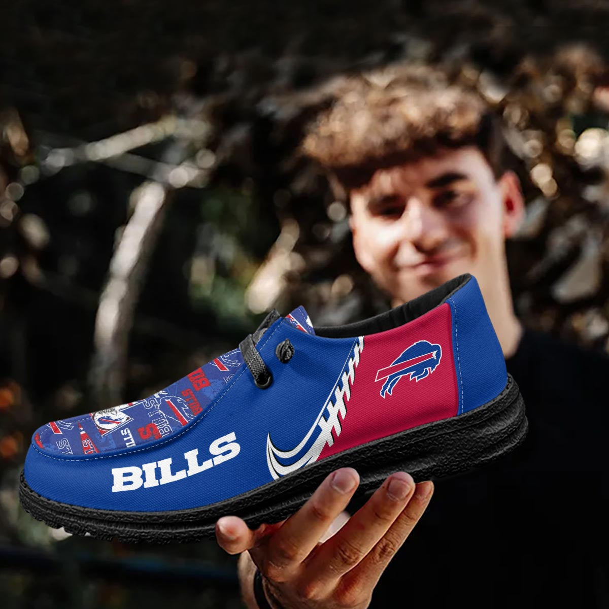 Healalio Buffalo Bills Lace Up Loafers 2026