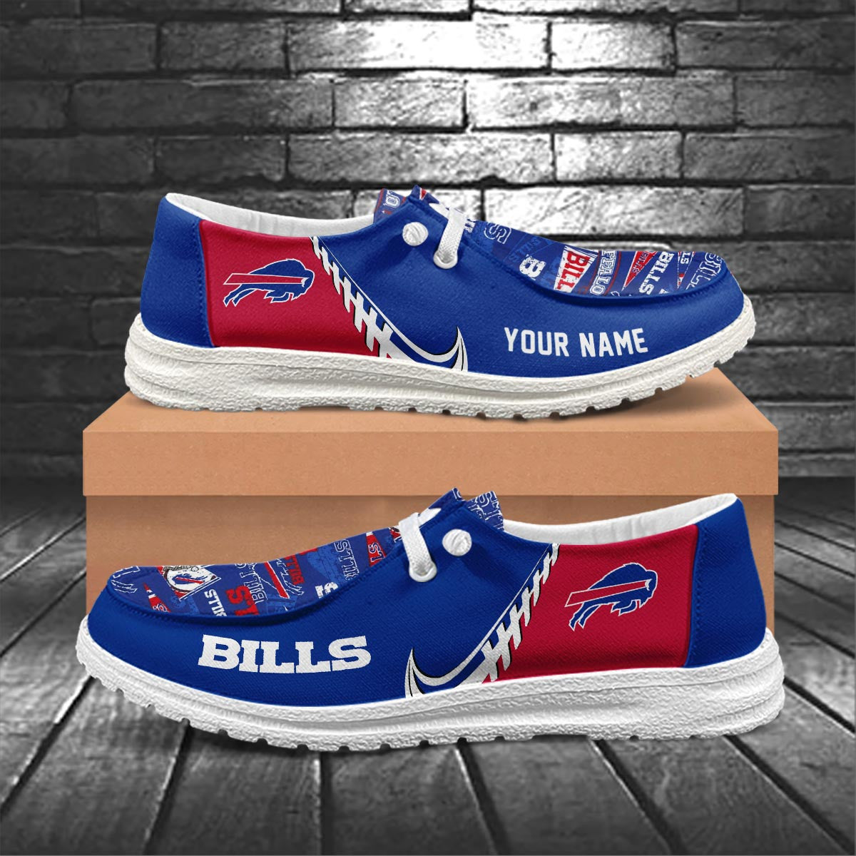 Healalio Buffalo Bills Lace Up Loafers 2026