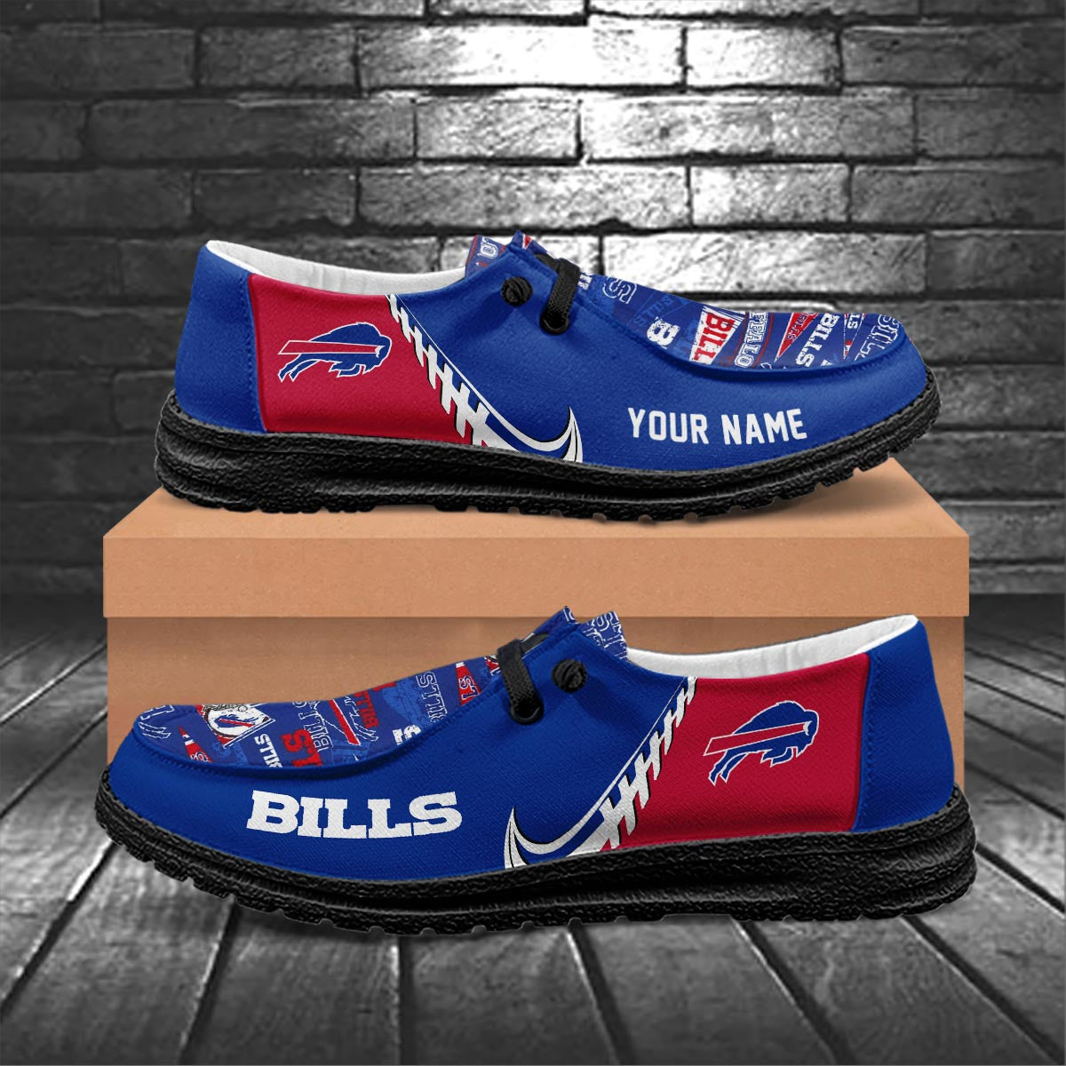 Healalio Buffalo Bills Lace Up Loafers 2026