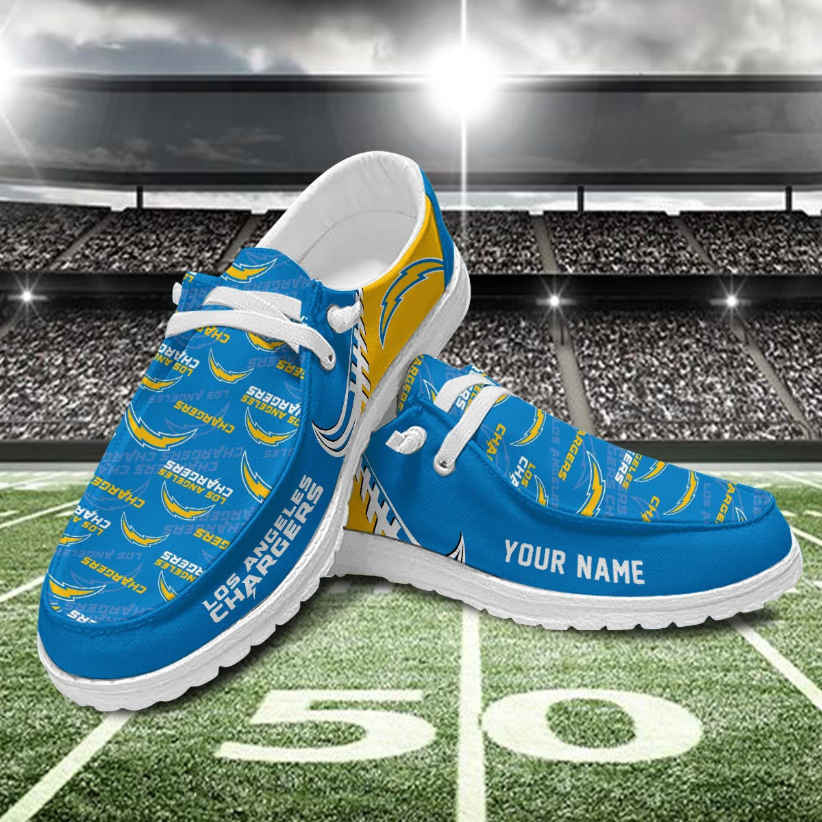 Healalio Los Angeles Chargers Lace Up Loafers 2026