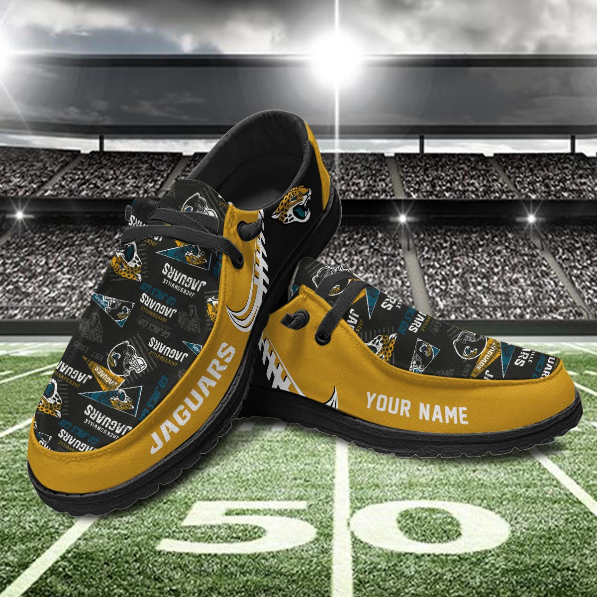 Healalio Jacksonville Jaguars Lace Up Loafers 2026