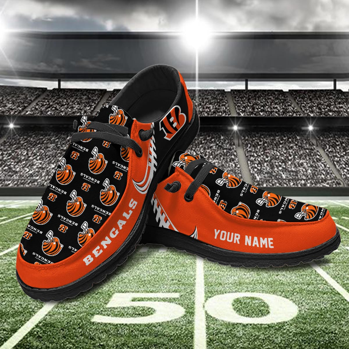 Healalio Cincinnati Bengals Lace Up Loafers 2026