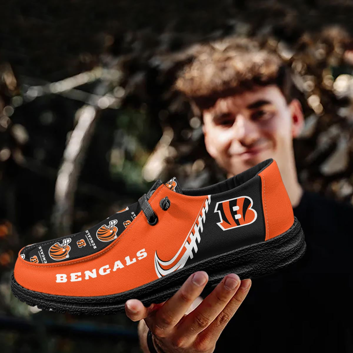 Healalio Cincinnati Bengals Lace Up Loafers 2026