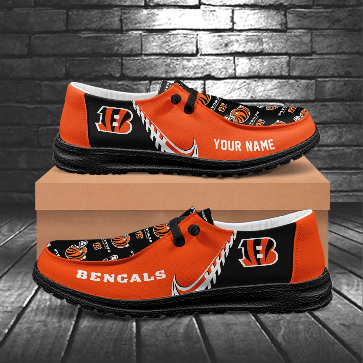 Healalio Cincinnati Bengals Lace Up Loafers 2026