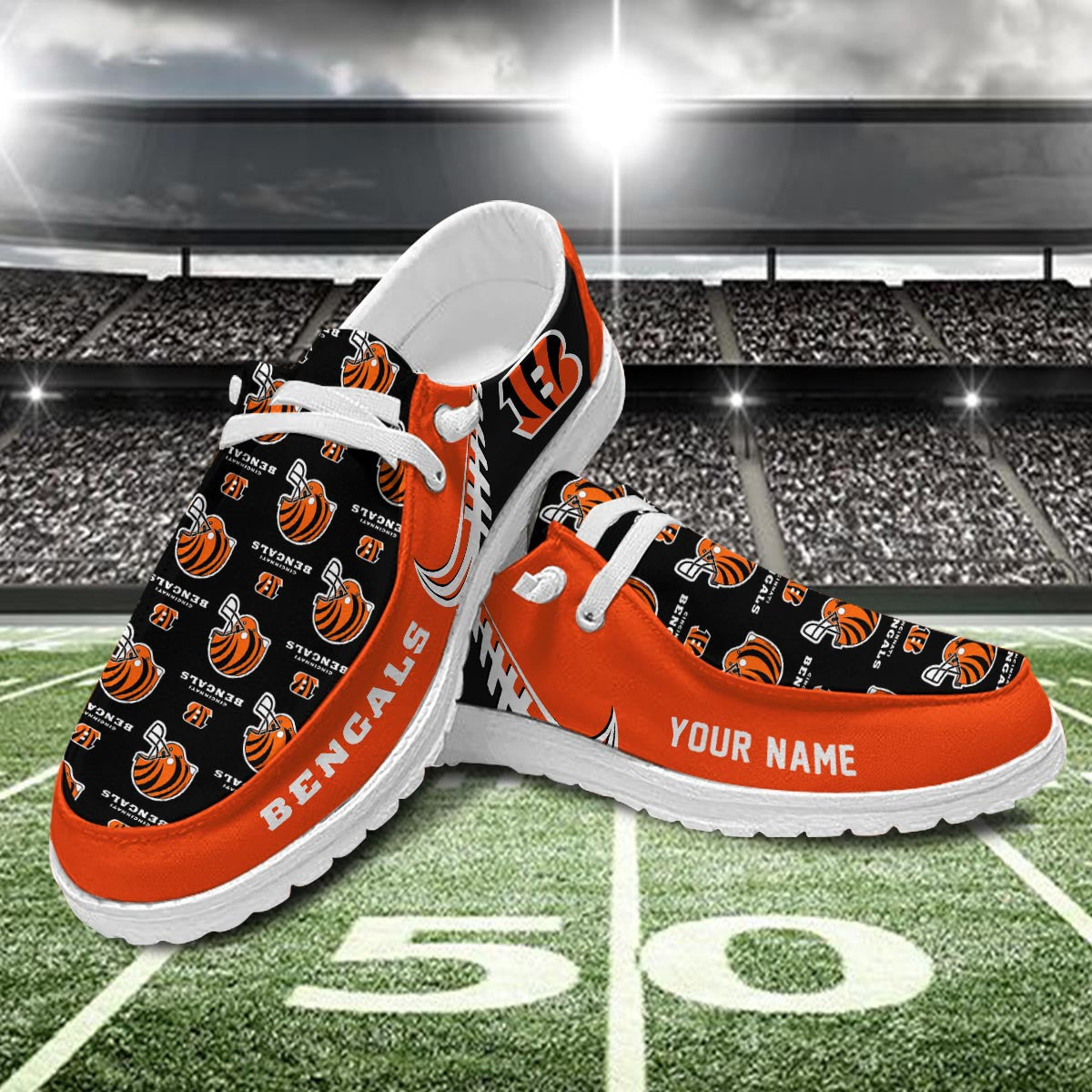 Healalio Cincinnati Bengals Lace Up Loafers 2026