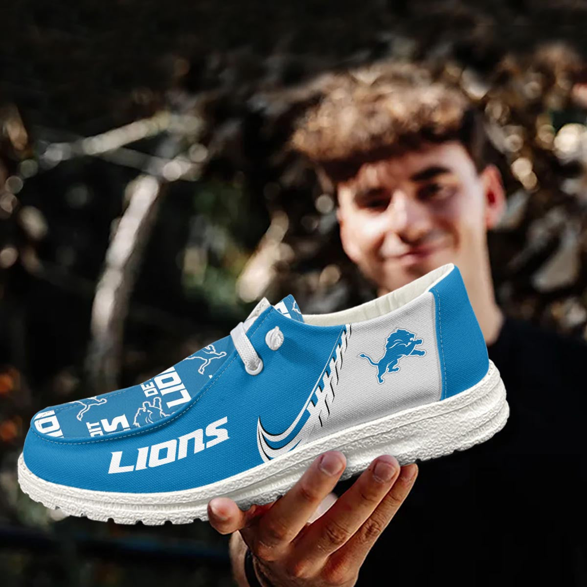 Healalio Detroit Lions Lace Up Loafers 2026