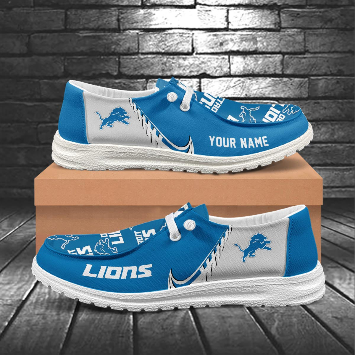 Healalio Detroit Lions Lace Up Loafers 2026