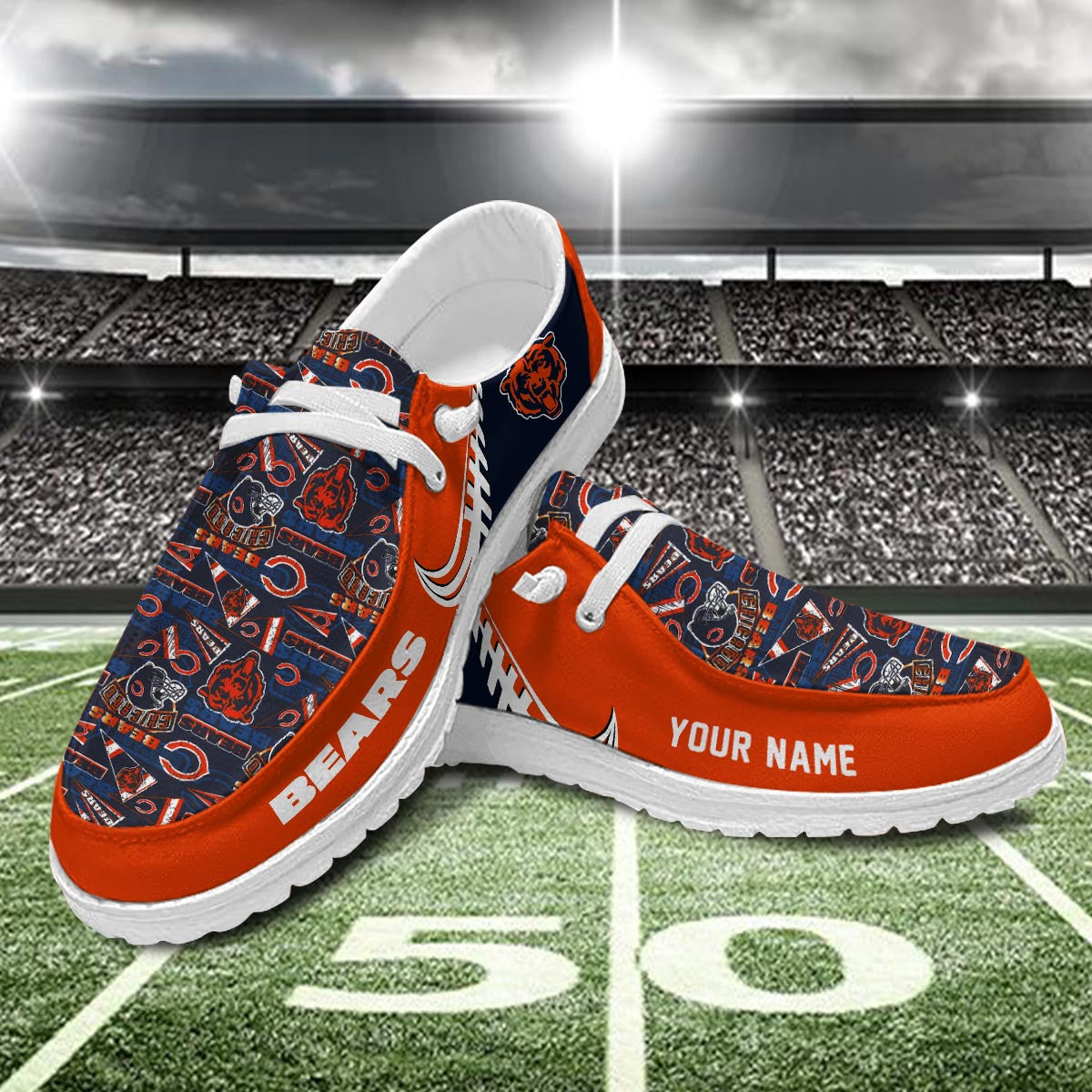 Healalio Chicago Bears Lace Up Loafers 2026