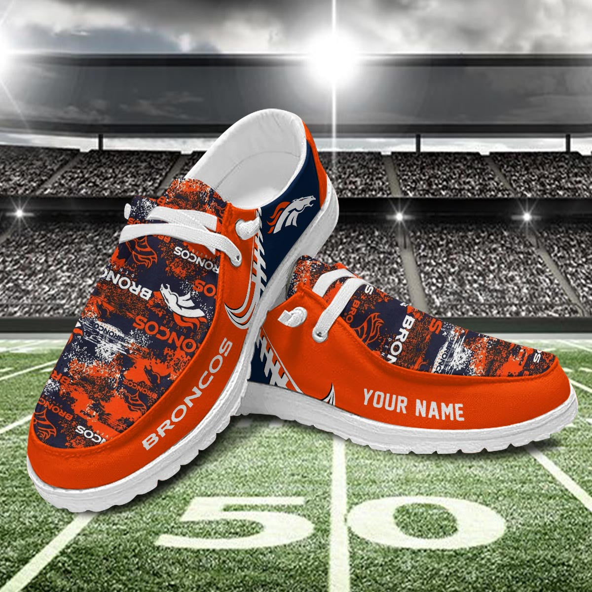 Healalio Denver Broncos Lace Up Loafers 2026