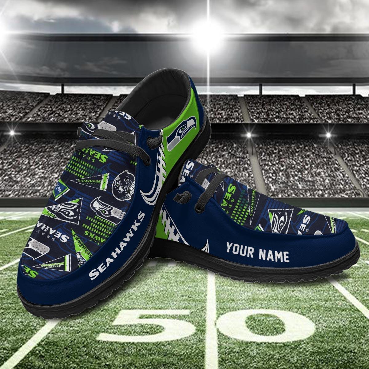 Healalio Seattle Seahawks Lace Up Loafers 2026