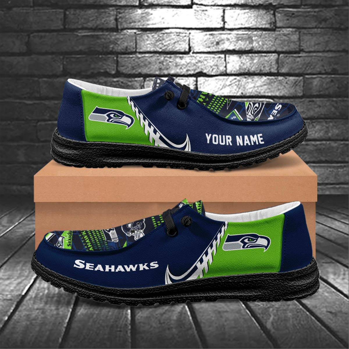 Healalio Seattle Seahawks Lace Up Loafers 2026