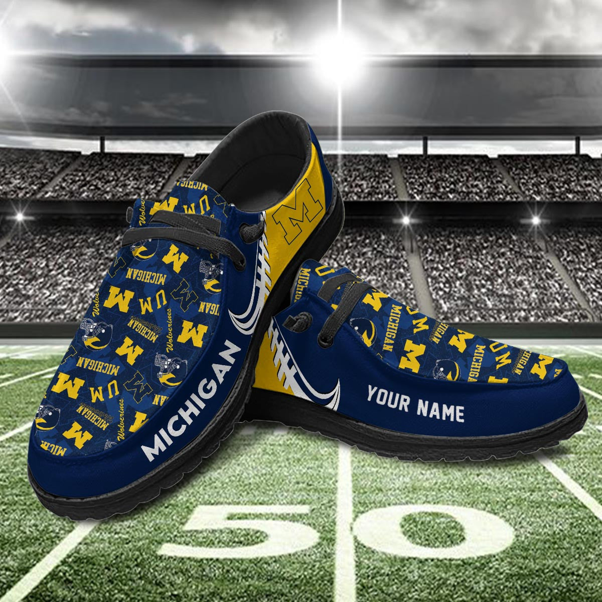 Michigan Wolverines Lace Up Loafers 2026