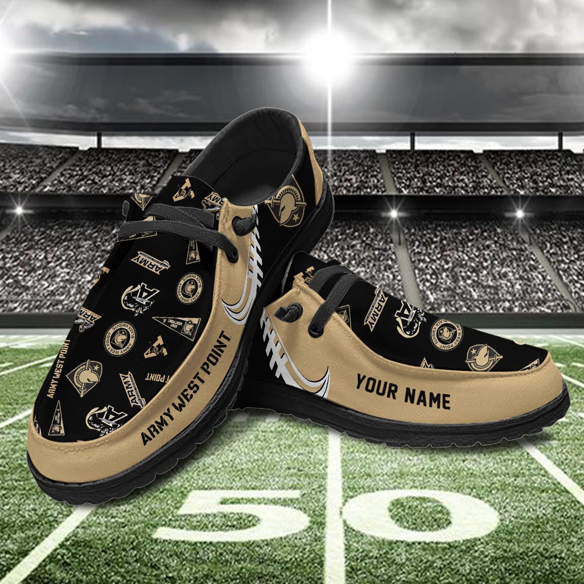 Army Black Knights Lace Up Loafers 2026