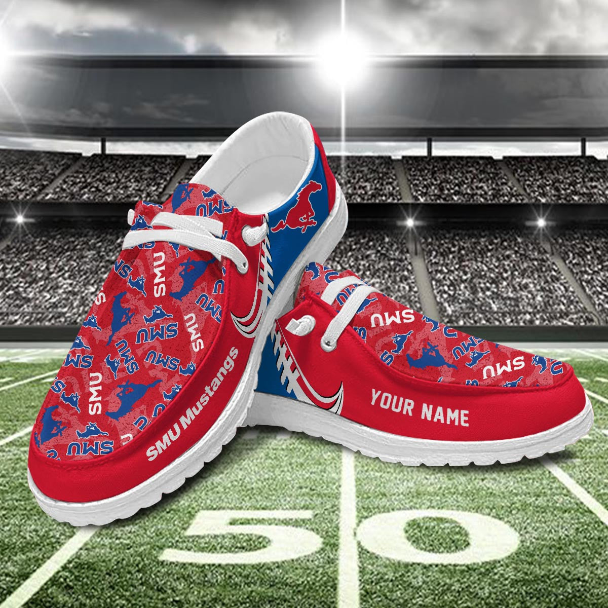 SMU Mustangs Lace Up Loafers 2026