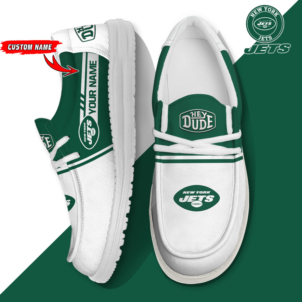 Healalio New York Jets Lace Up Loafers 2026