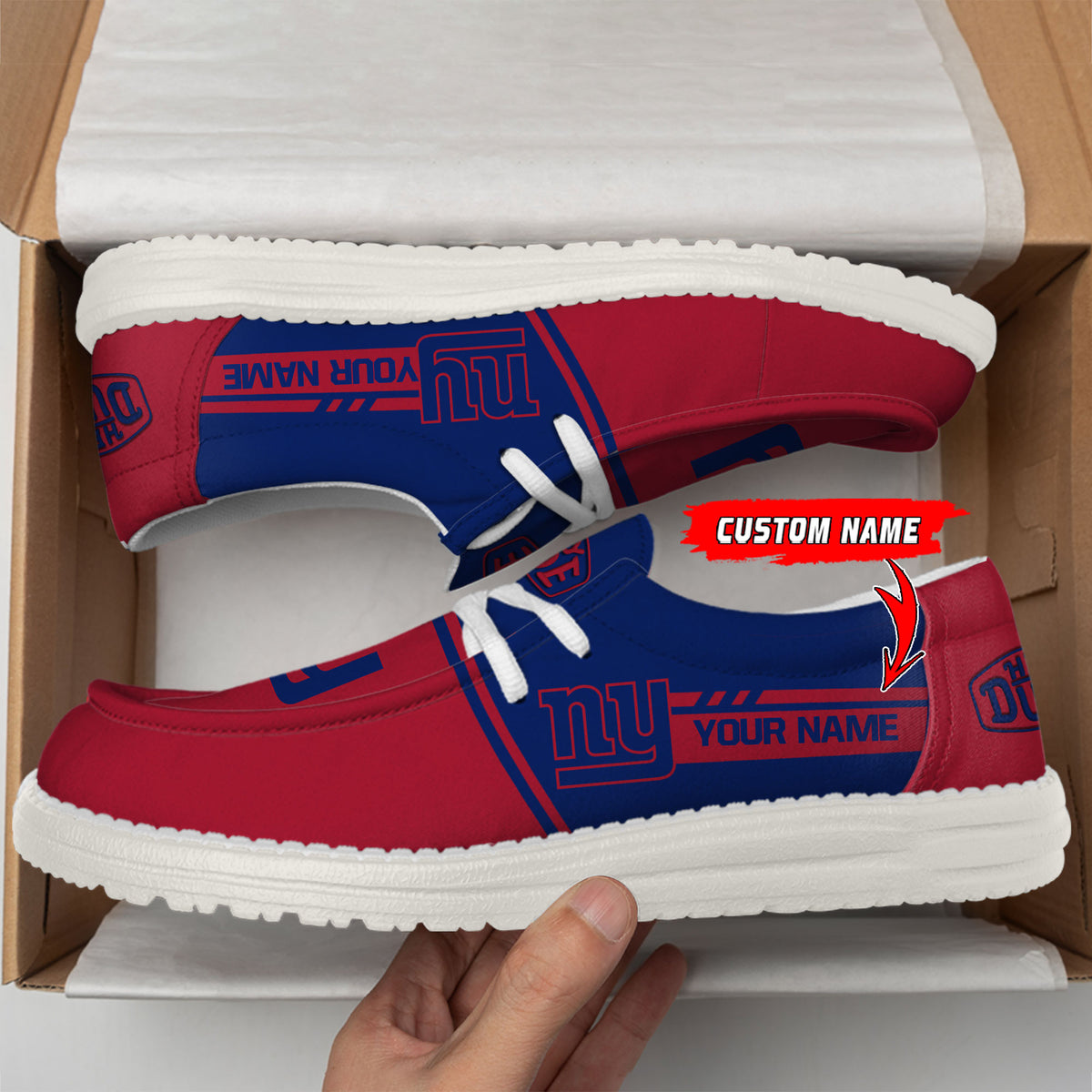 Healalio New York Giants Lace Up Loafers 2026