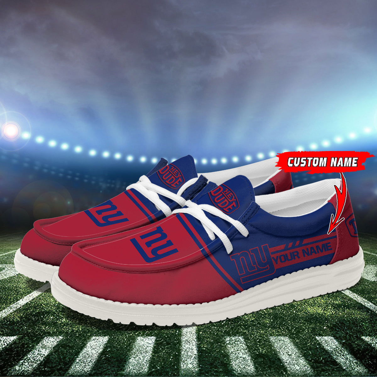 Healalio New York Giants Lace Up Loafers 2026