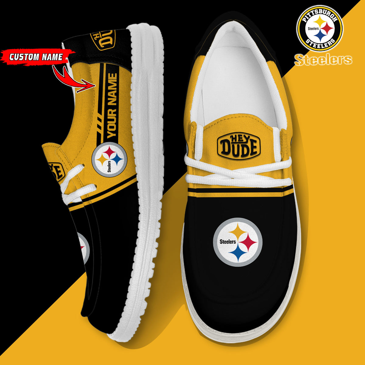 Healalio Pittsburgh Steelers Lace Up Loafers 2026