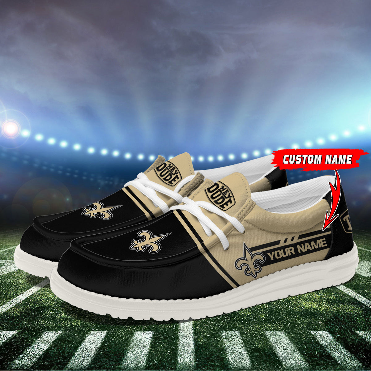 Healalio New Orleans Saints Lace Up Loafers 2026