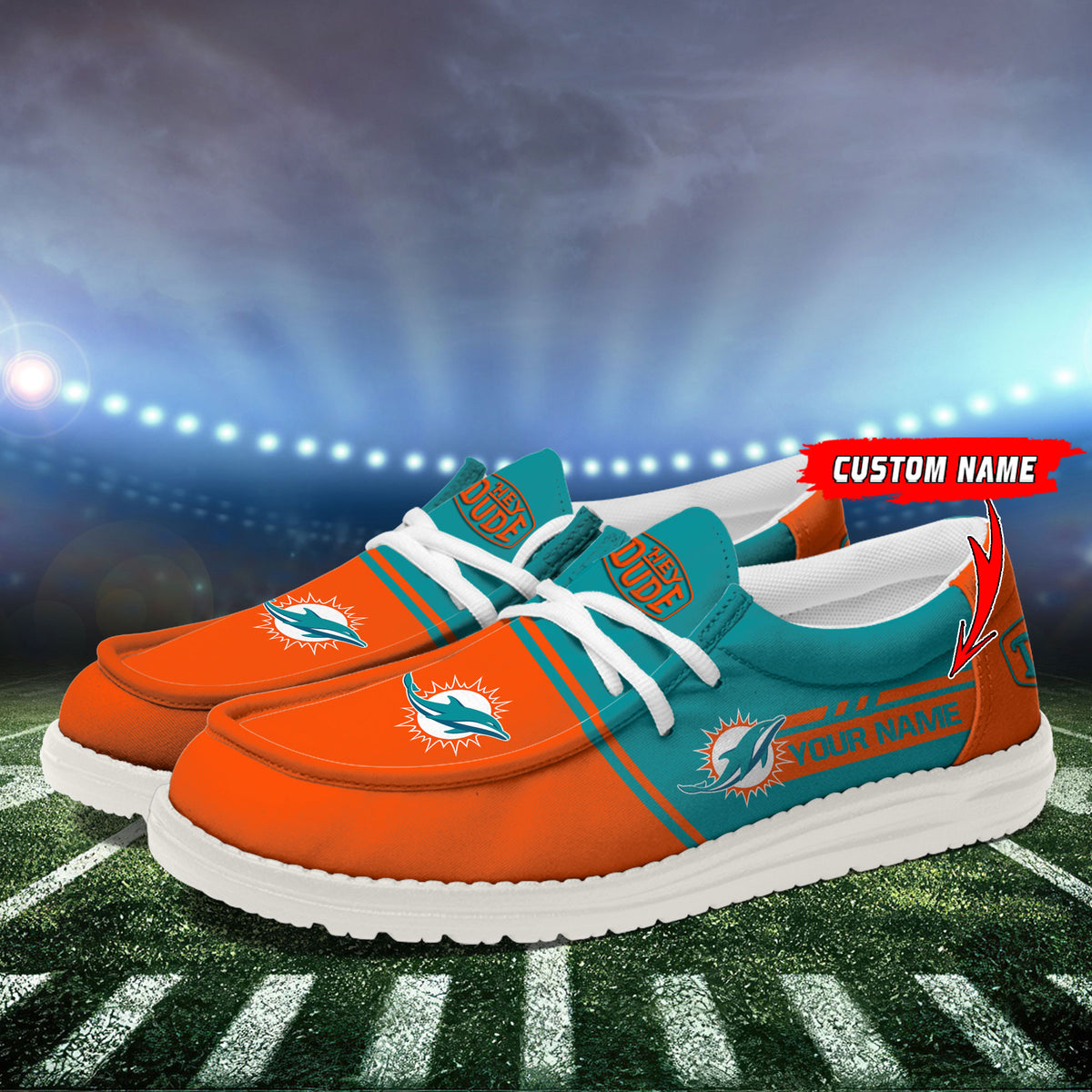Healalio Miami Dolphins Lace Up Loafers 2026