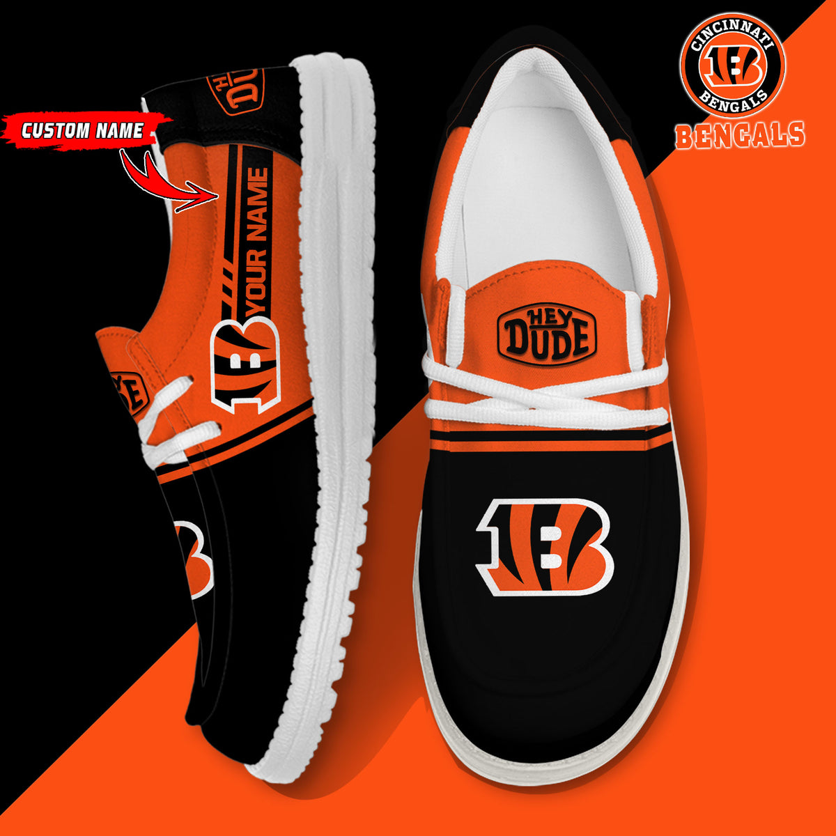 Healalio Cincinnati Bengals Lace Up Loafers 2026