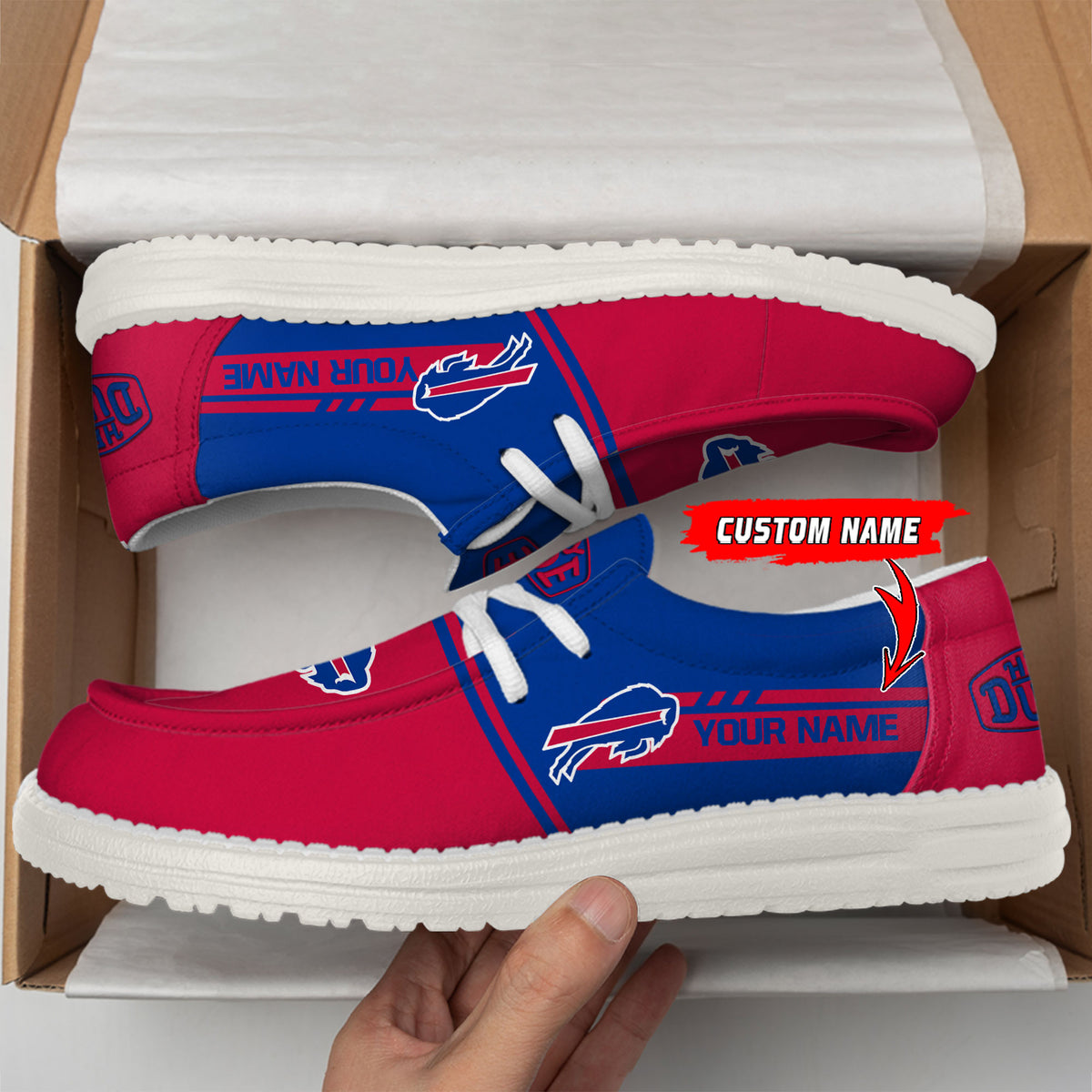 Healalio Buffalo Bills Lace Up Loafers 2026