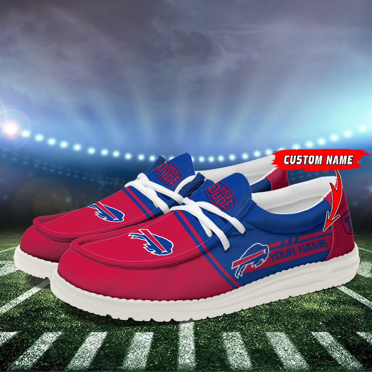 Healalio Buffalo Bills Lace Up Loafers 2026
