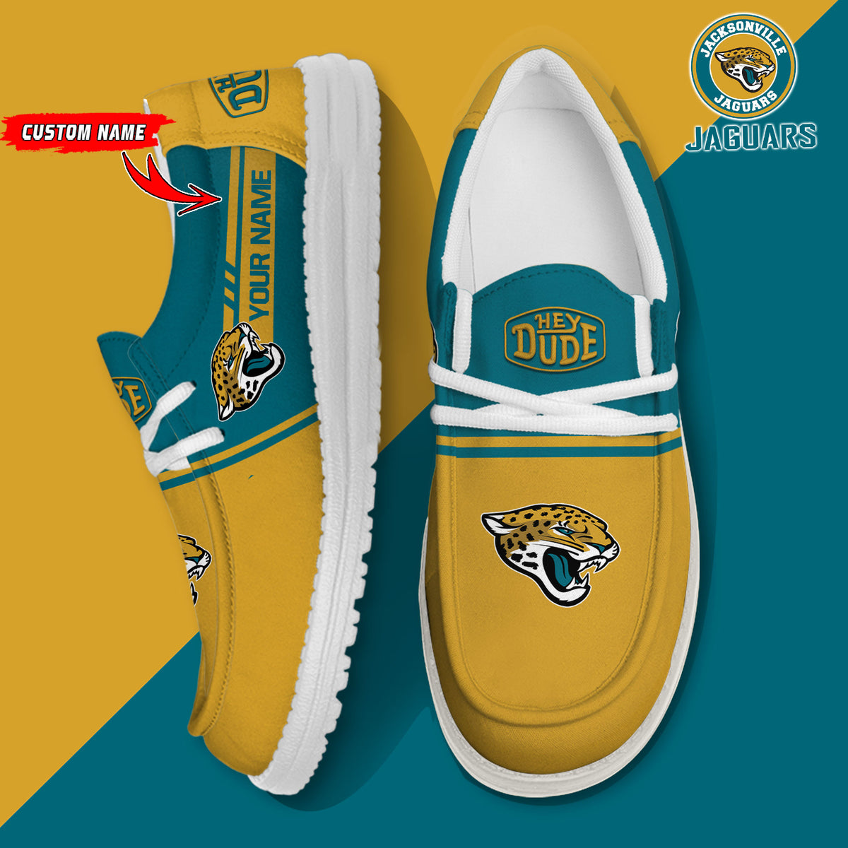 Healalio Jacksonville Jaguars Lace Up Loafers 2026