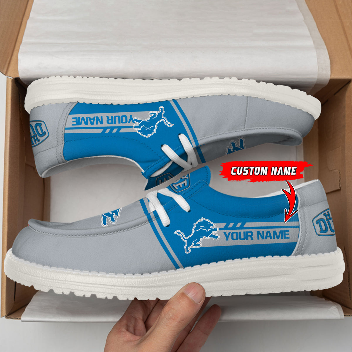 Healalio Detroit Lions Lace Up Loafers 2026