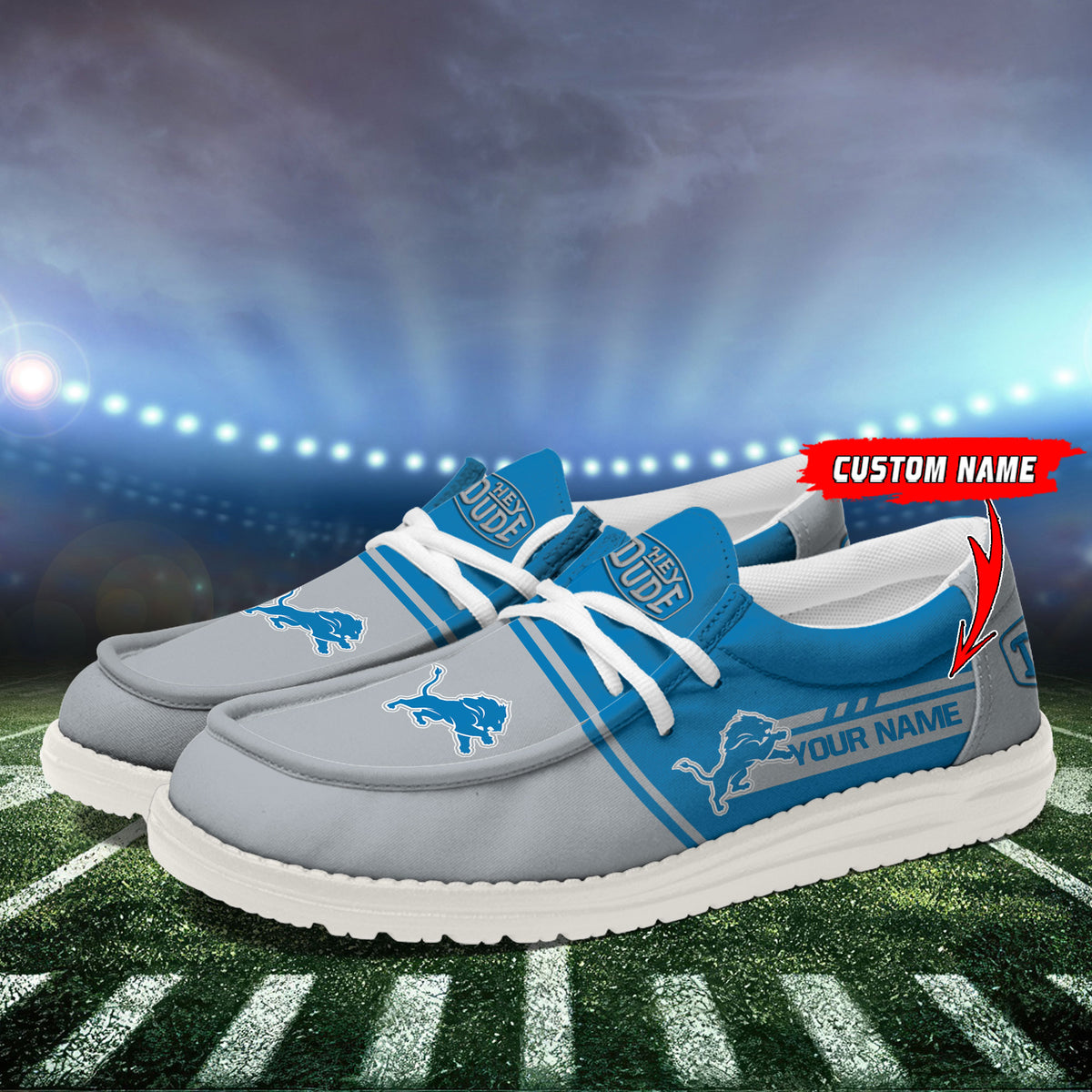 Healalio Detroit Lions Lace Up Loafers 2026