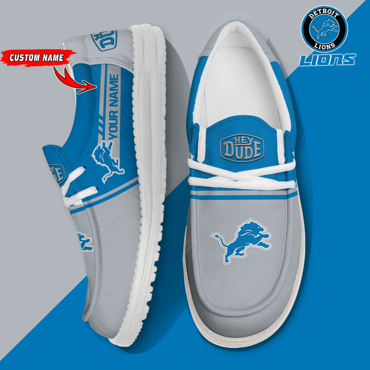 Healalio Detroit Lions Lace Up Loafers 2026