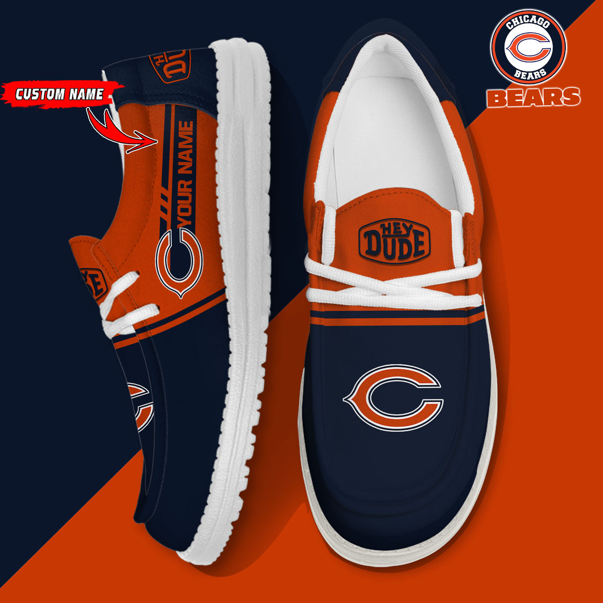 Healalio Chicago Bears Lace Up Loafers 2026