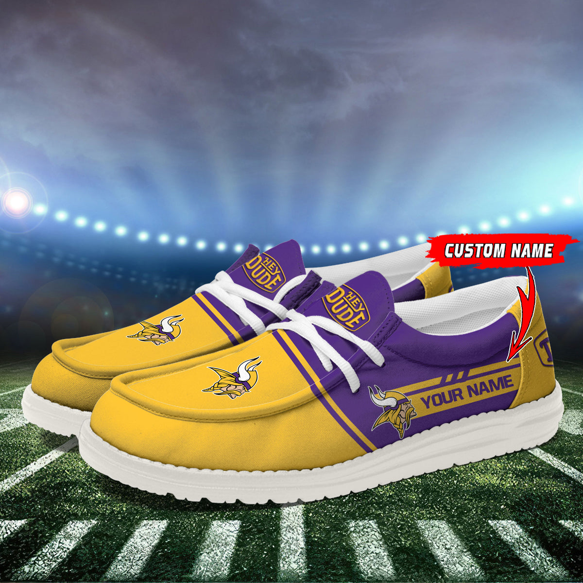 Healalio Minnesota Vikings Lace Up Loafers 2026