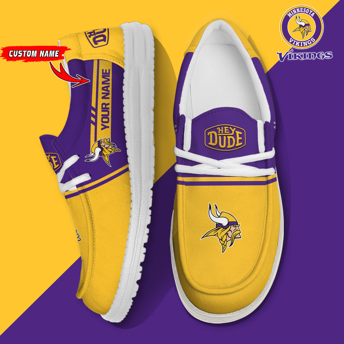 Healalio Minnesota Vikings Lace Up Loafers 2026