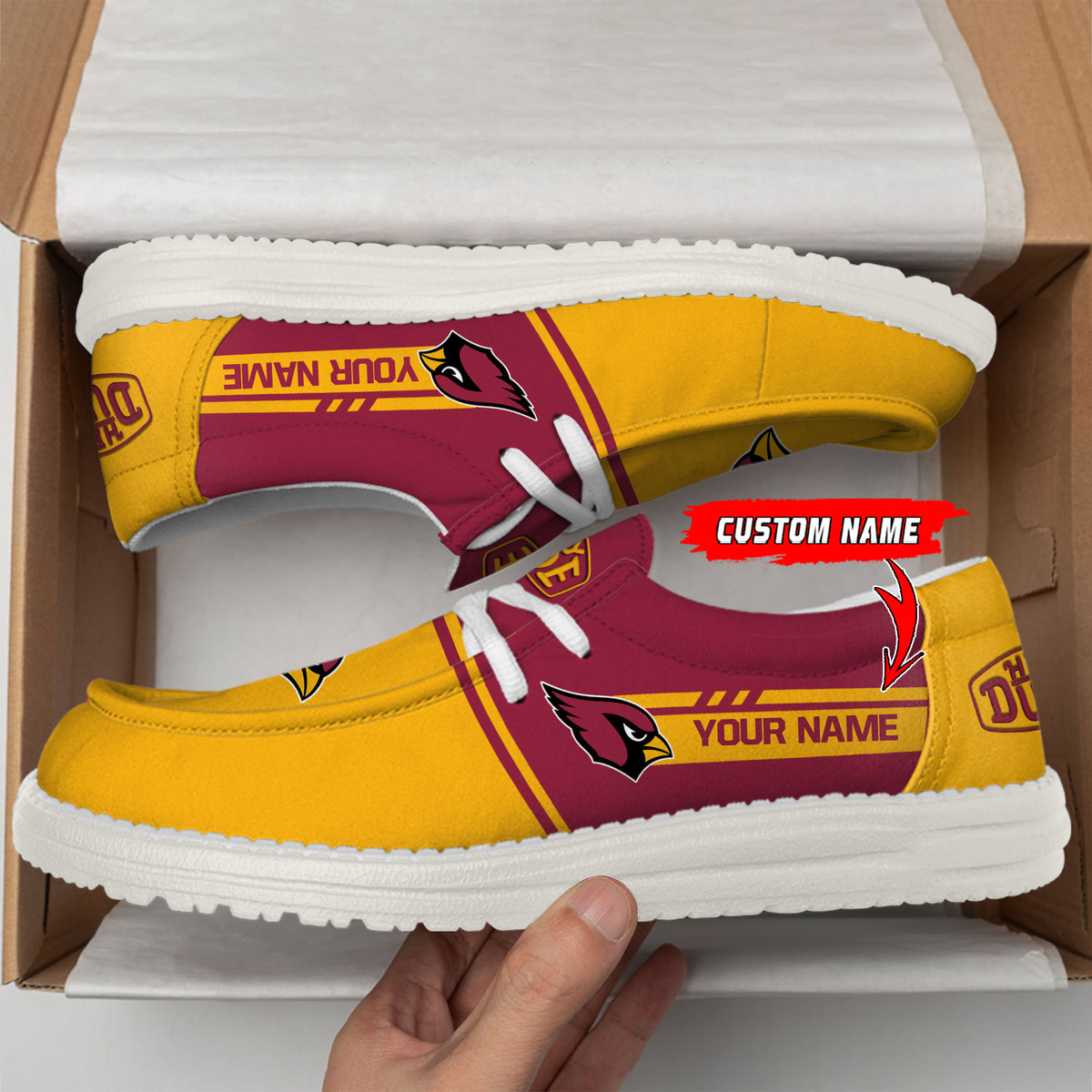 Healalio Arizona Cardinals Lace Up Loafers 2026