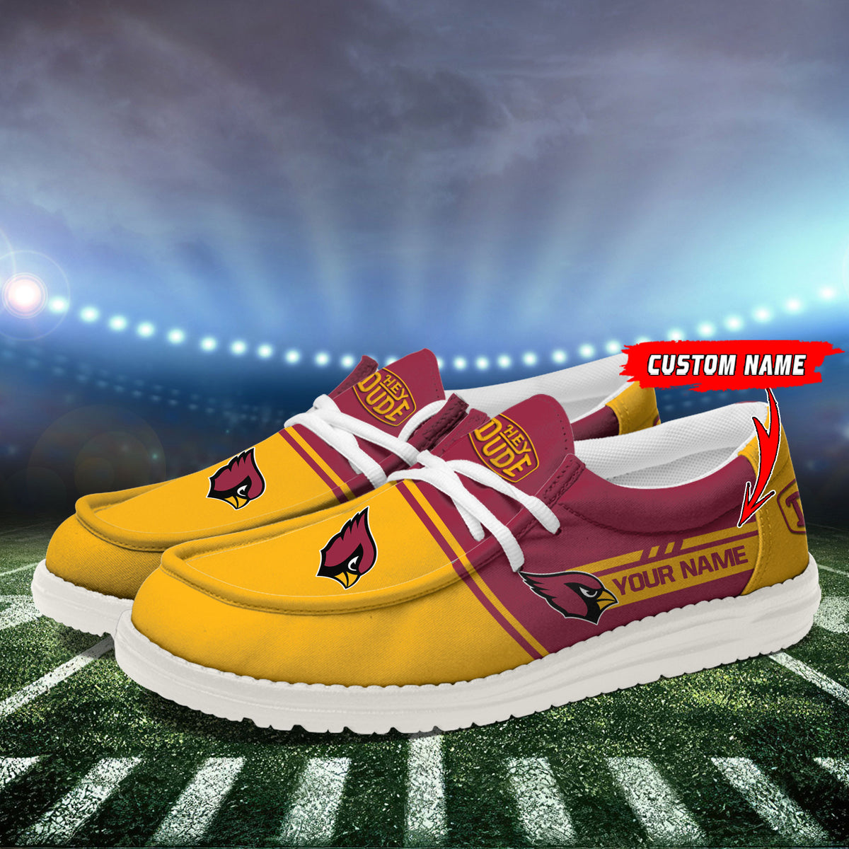 Healalio Arizona Cardinals Lace Up Loafers 2026