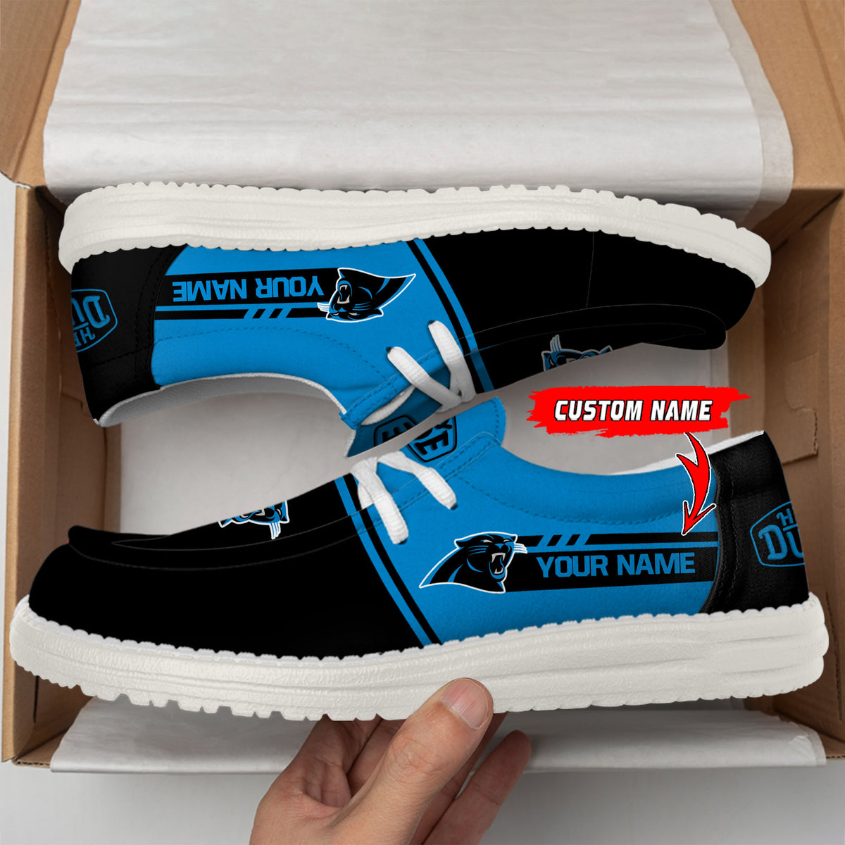 Healalio Carolina Panthers Lace Up Loafers 2026
