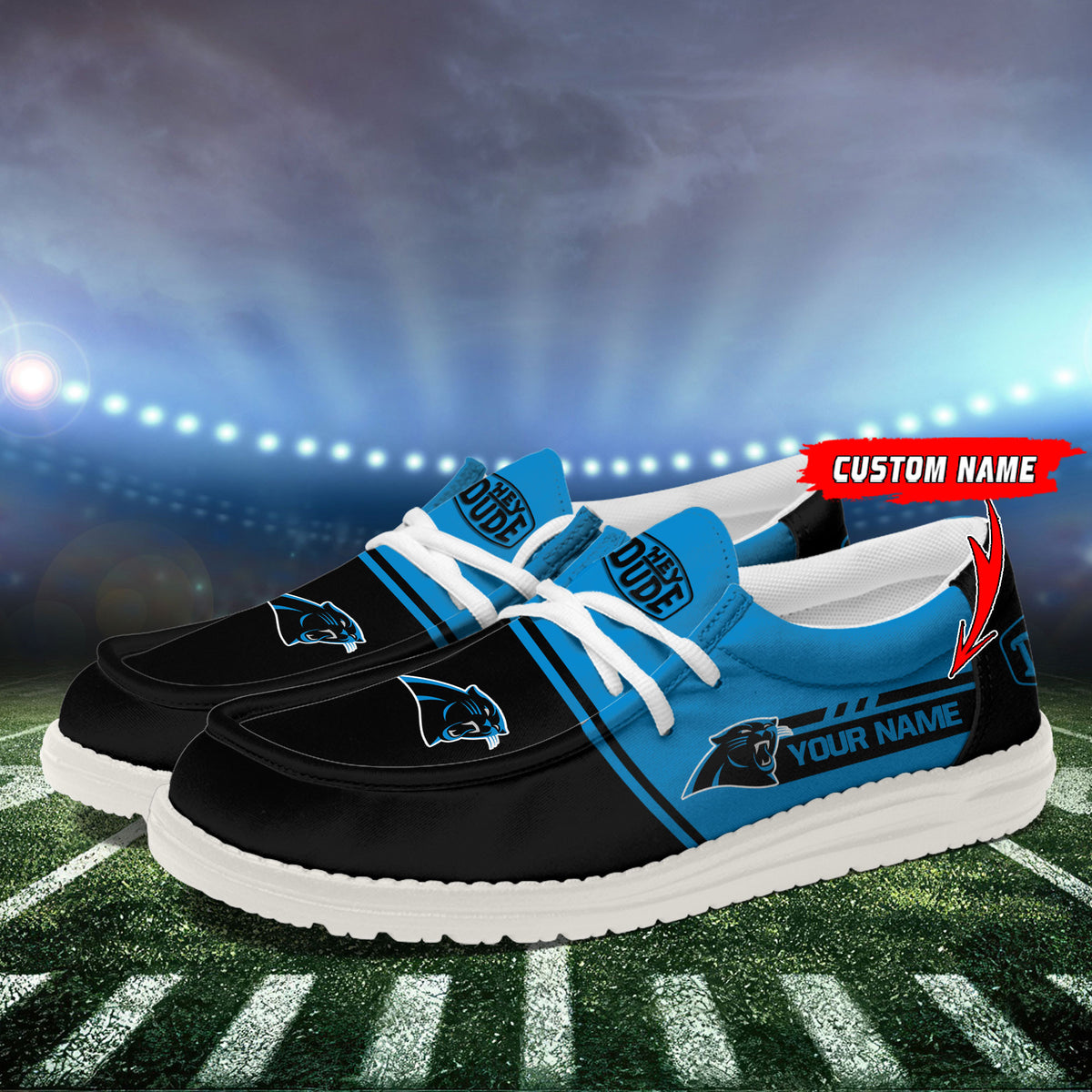 Healalio Carolina Panthers Lace Up Loafers 2026