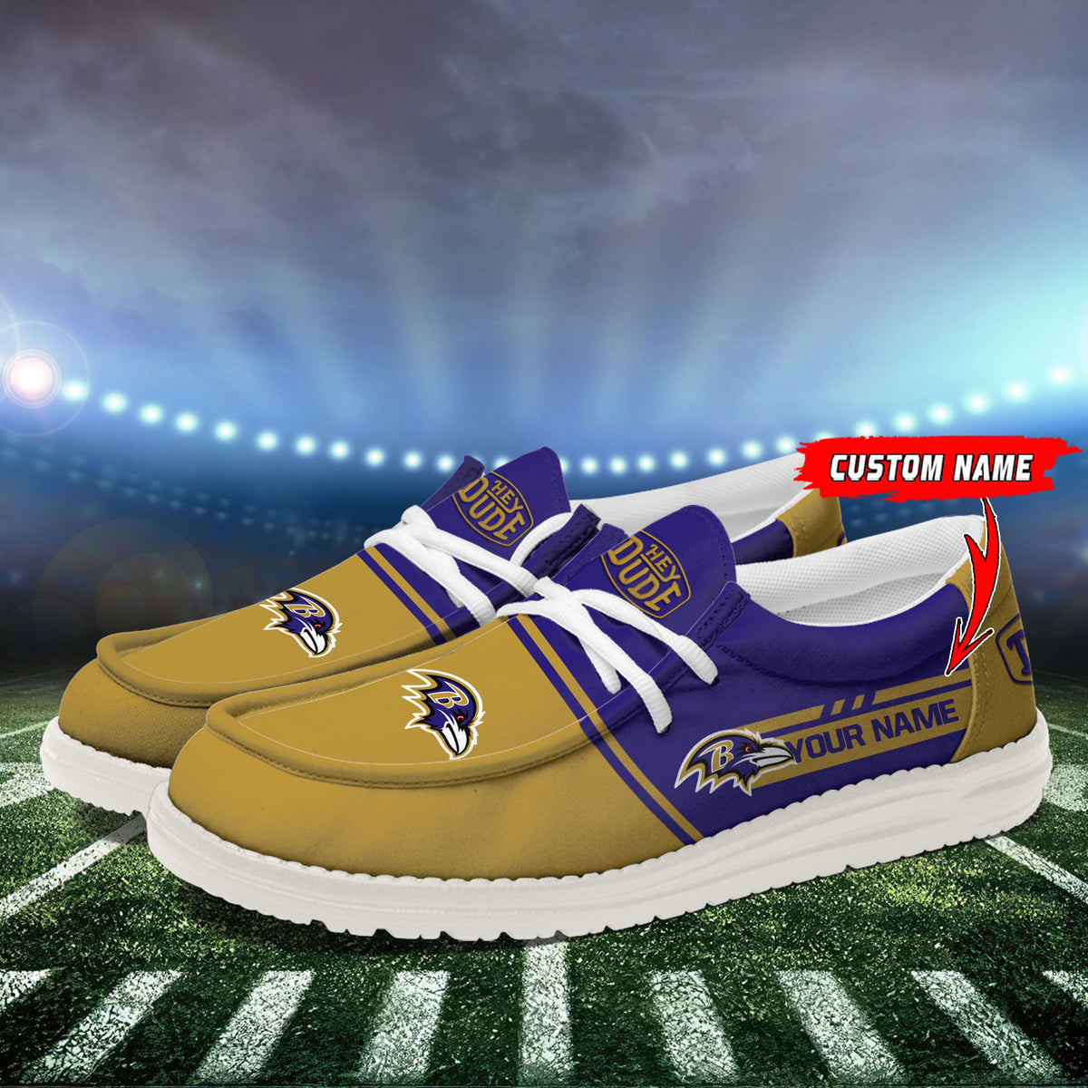 Healalio Baltimore Ravens Lace Up Loafers 2026