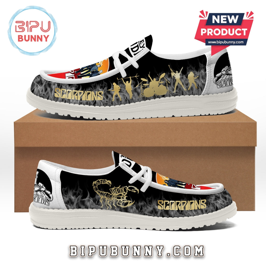 Scorpions Rock Band Lace Up Loafers 2026